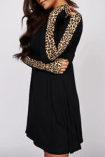 Rochii leopard cu maneca lunga clasica