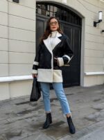 Geaca cu blana stil cojoc dama